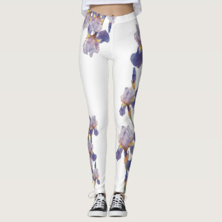 Leggings Fleur d'iris peinte à l'aquarelle