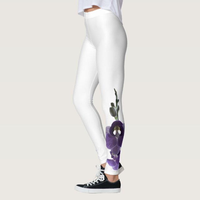 Leggings Fleur d'orchidées violettes. (Gauche)