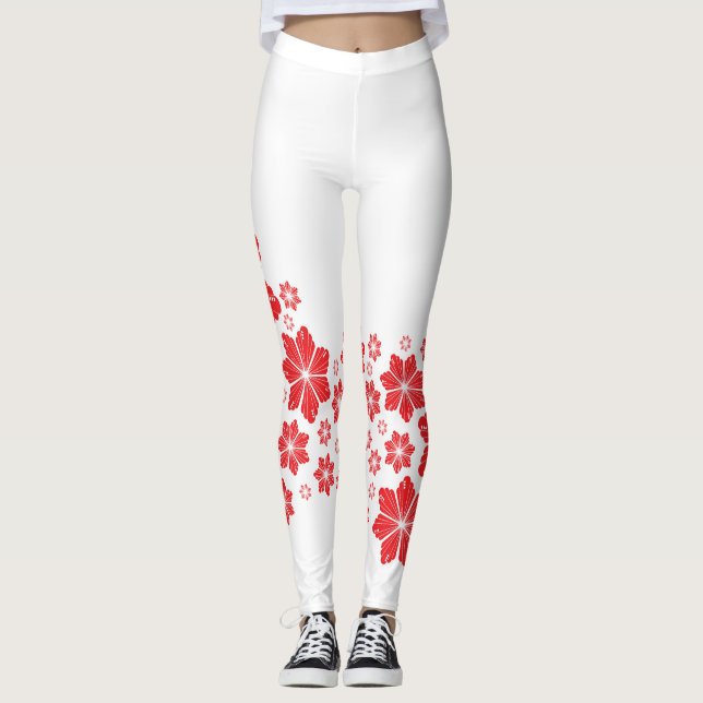 Leggings Fleur étoile rouge (Devant)
