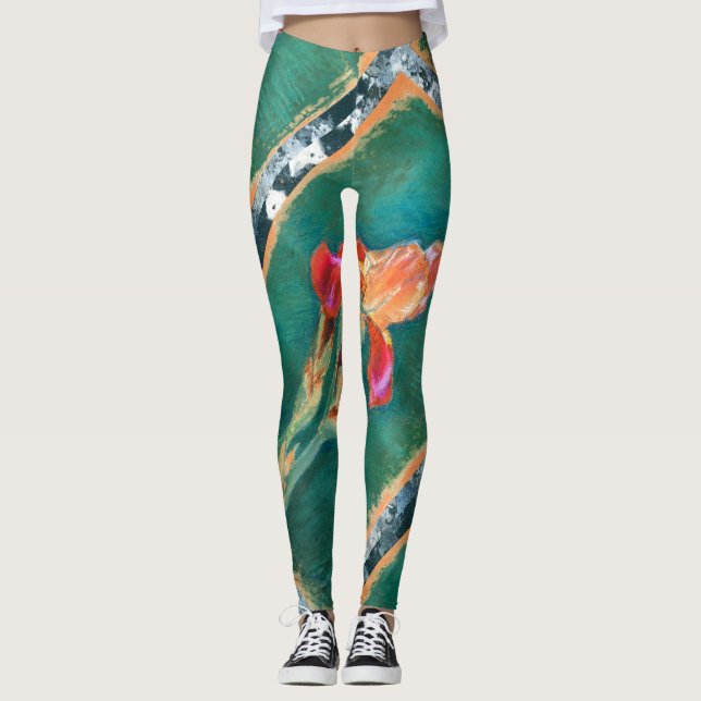 Leggings Fleur Iris colorée (Devant)