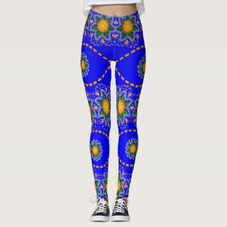 Leggings Fleur Jaune Lumineuse Abstraite femme pleine