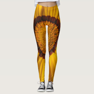 Leggings Fleur jaune sur arrière - plan noir