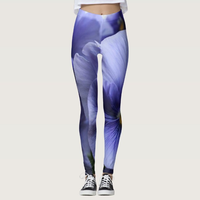 Leggings Fleur pourpre de pensée, photo 43, unique, Artsy (Devant)