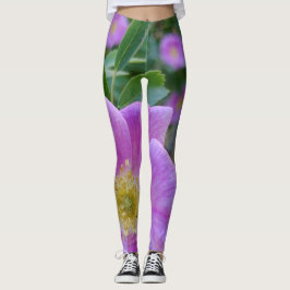 Leggings Fleur rose souple