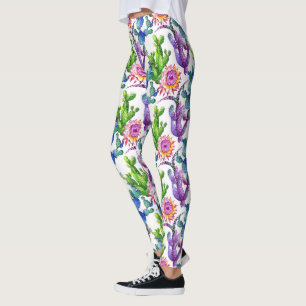 Leggings Fleur sauvage aquarelle Cactus Motif