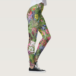 Leggings Fleur sauvage de la nature en fleurs botaniques