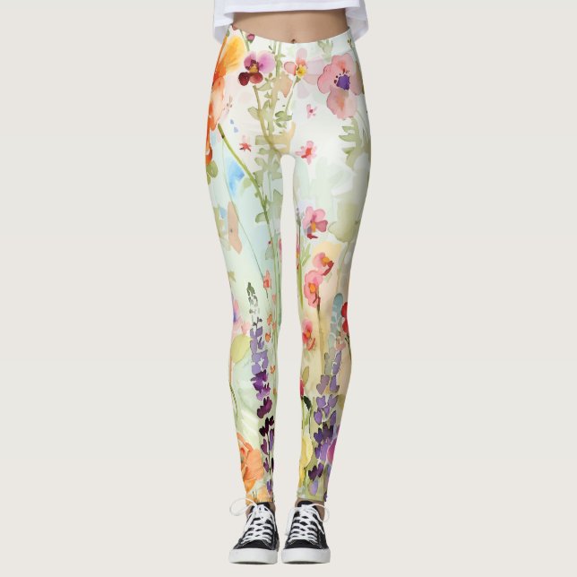 Leggings Fleur Sauvage Vibrante (Devant)