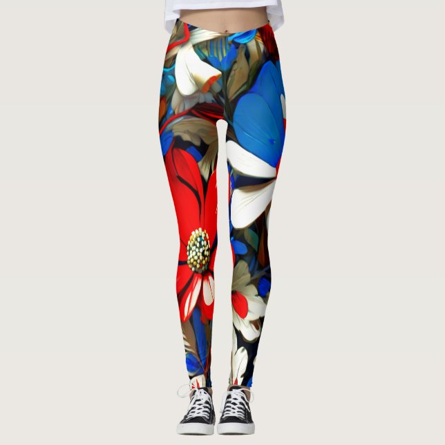 Leggings Fleur sauvage vifs (Devant)