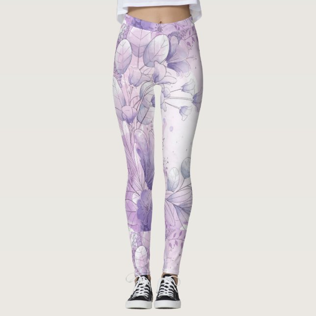 Leggings Fleurs aquarelles (Devant)