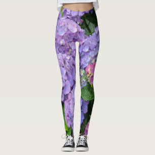 Leggings Fleurs assez pourpres et roses d'hortensia