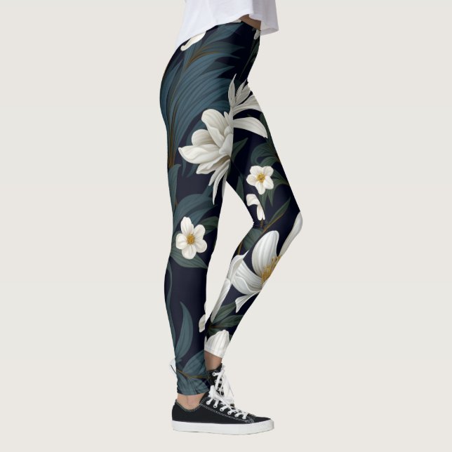 Leggings Fleurs blanches (Droite)