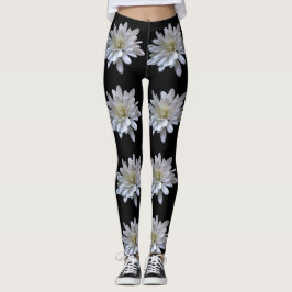 Leggings Fleurs blanches motifs de marguerite