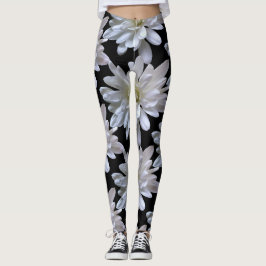 Leggings Fleurs blanches motifs de marguerite