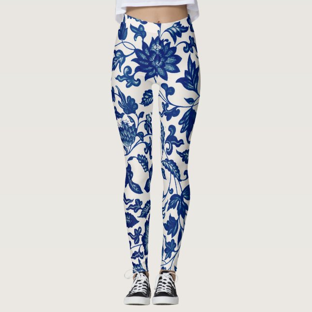 Leggings Fleurs bleues (Devant)