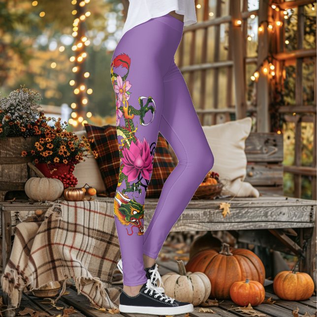 Leggings Fleurs chinoises de cerisiers de Lotus (Créateur téléchargé)