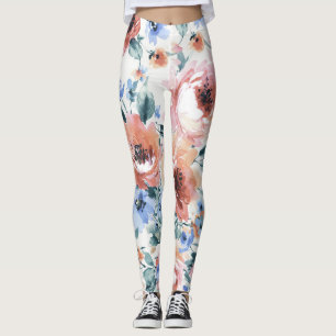 Leggings Fleurs d'aquarelle, illustration motif transparent