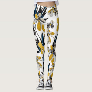 Leggings Fleurs d'aquarelle : motif d'été vibrant.