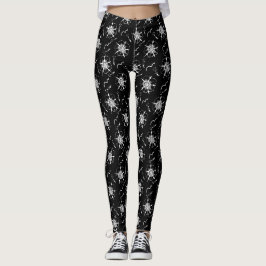Leggings Fleurs d'art Abstraites en ligne blanche