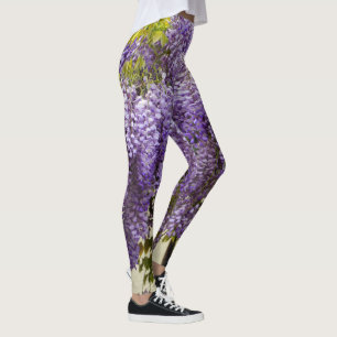 Leggings Fleurs de bisteria violet