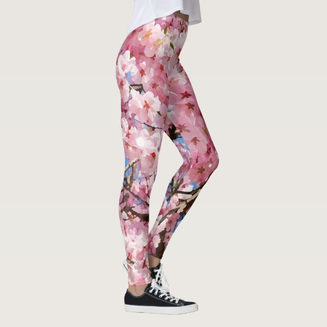 Leggings Fleurs de cerisiers d'aquarelle (Droite)