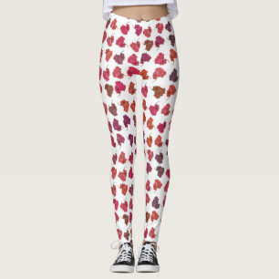 Leggings Fleurs de couleurs mélangées avec motif lumineux m