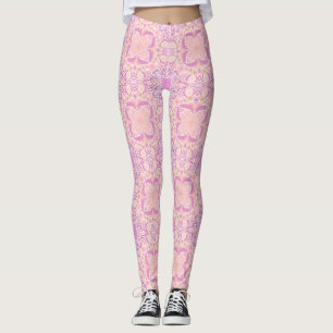 Leggings Fleurs de jardin rétro en rose