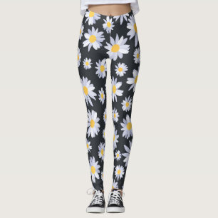 Leggings Fleurs de marguerite blanche classique Botanique