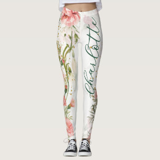 Leggings Fleurs de naissance de janvier : Œillets et perce-