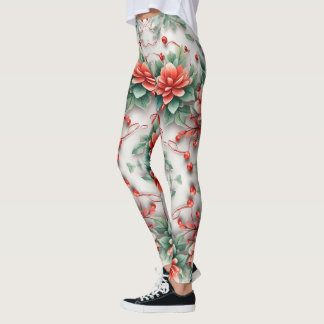 Leggings Fleurs de Noël 3d Modèles floraux numériques