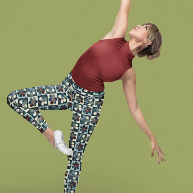 Leggings Fleurs de Patchwork Pays (Créateur téléchargé)