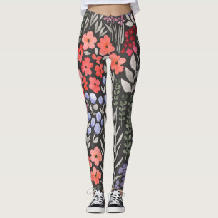 Leggings Fleurs de Prairie : Floral Aquarelle Sans Couture