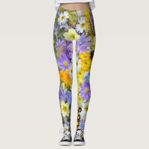 leggings fleurs de printemps