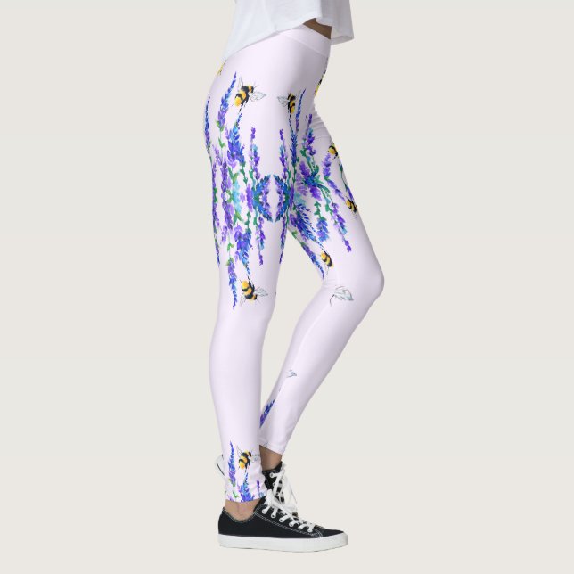 Leggings Fleurs de printemps et jambières d'abeilles (Droite)
