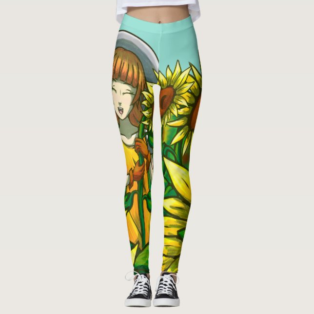 Leggings Fleurs de soleil (Devant)