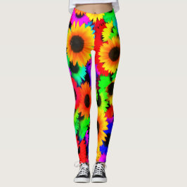 Leggings Fleurs de soleil Neon 1960 hippy