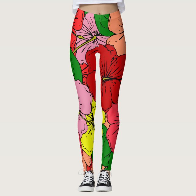 Leggings Fleurs d'Hibiscus (Devant)