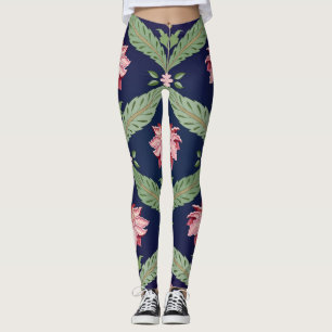 Leggings Fleurs d'Imaginaire : Motifs indiens foncés