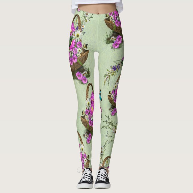 Leggings Fleurs du printemps mi-été (Devant)