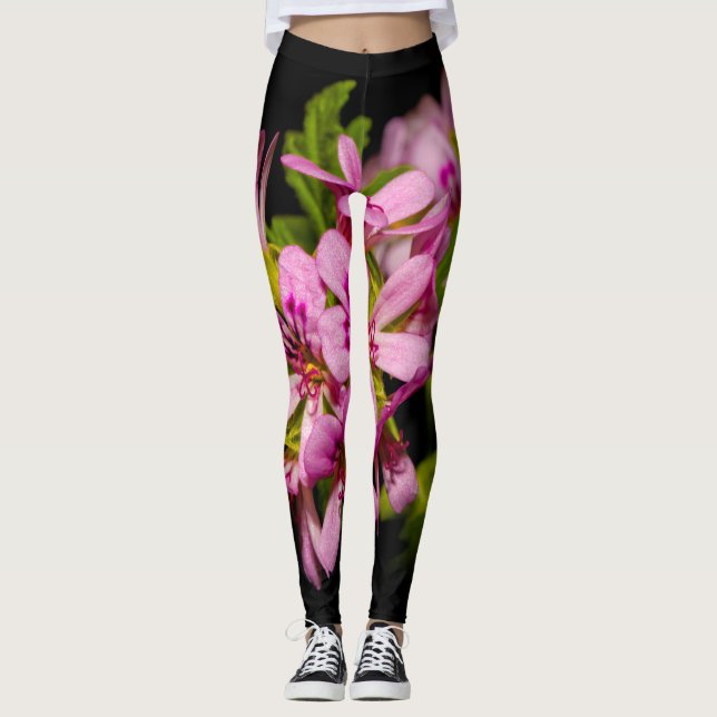 Leggings Fleurs élégantes de citronnelle (Devant)