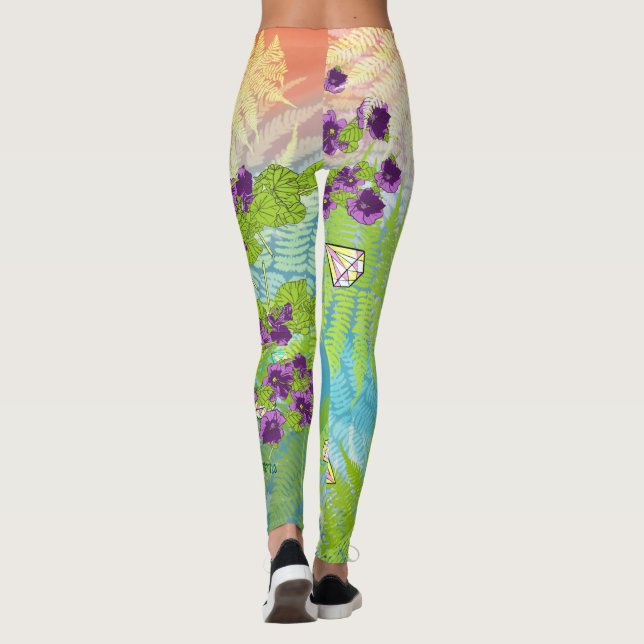 Leggings Fleurs et fougères (Dos)