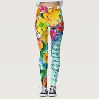 Leggings Fleurs et Lettres