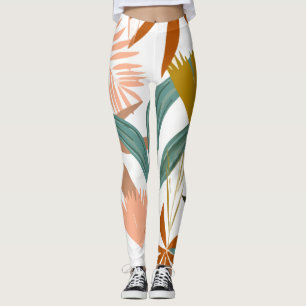 Leggings Fleurs Feuilles tropicales