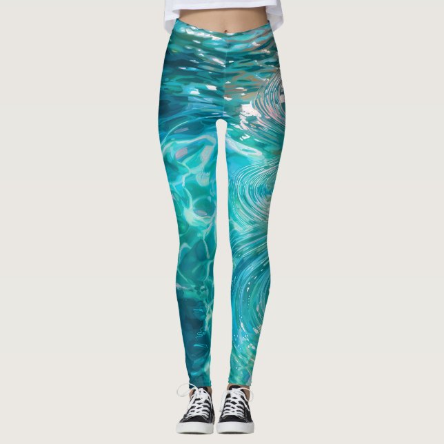 Leggings Fleurs Flottant sur l'Eau (Devant)