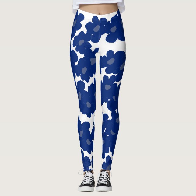 Leggings Fleurs hippies bleues (Devant)
