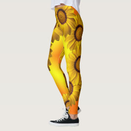 Leggings Fleurs jaunes à la lumière du soleil
