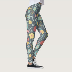 Leggings Fleurs mignonnes Motif coloré sans couture