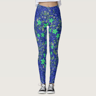 Leggings Fleurs motif 08.b Dblue BG