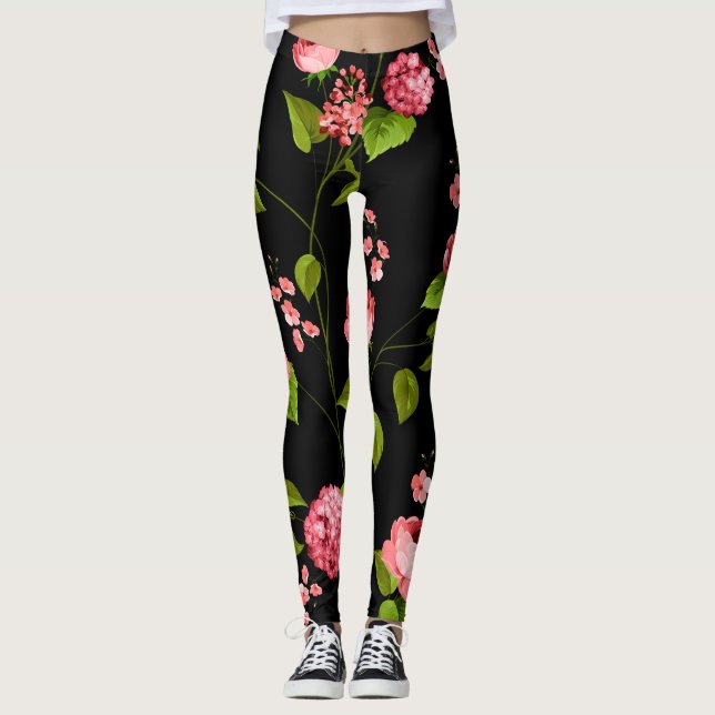 Leggings Fleurs Motif 18 (Devant)