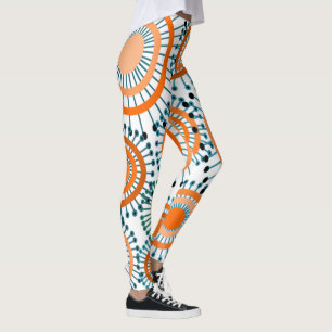 Leggings Fleurs orange
