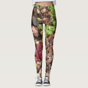 Leggings fleurs plantes naturelles succulents cactus